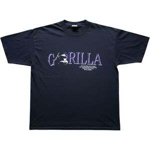 Vtg 90s WWF World Wildlife Fund Gorilla TShirt Black XL Single Stitch distressed